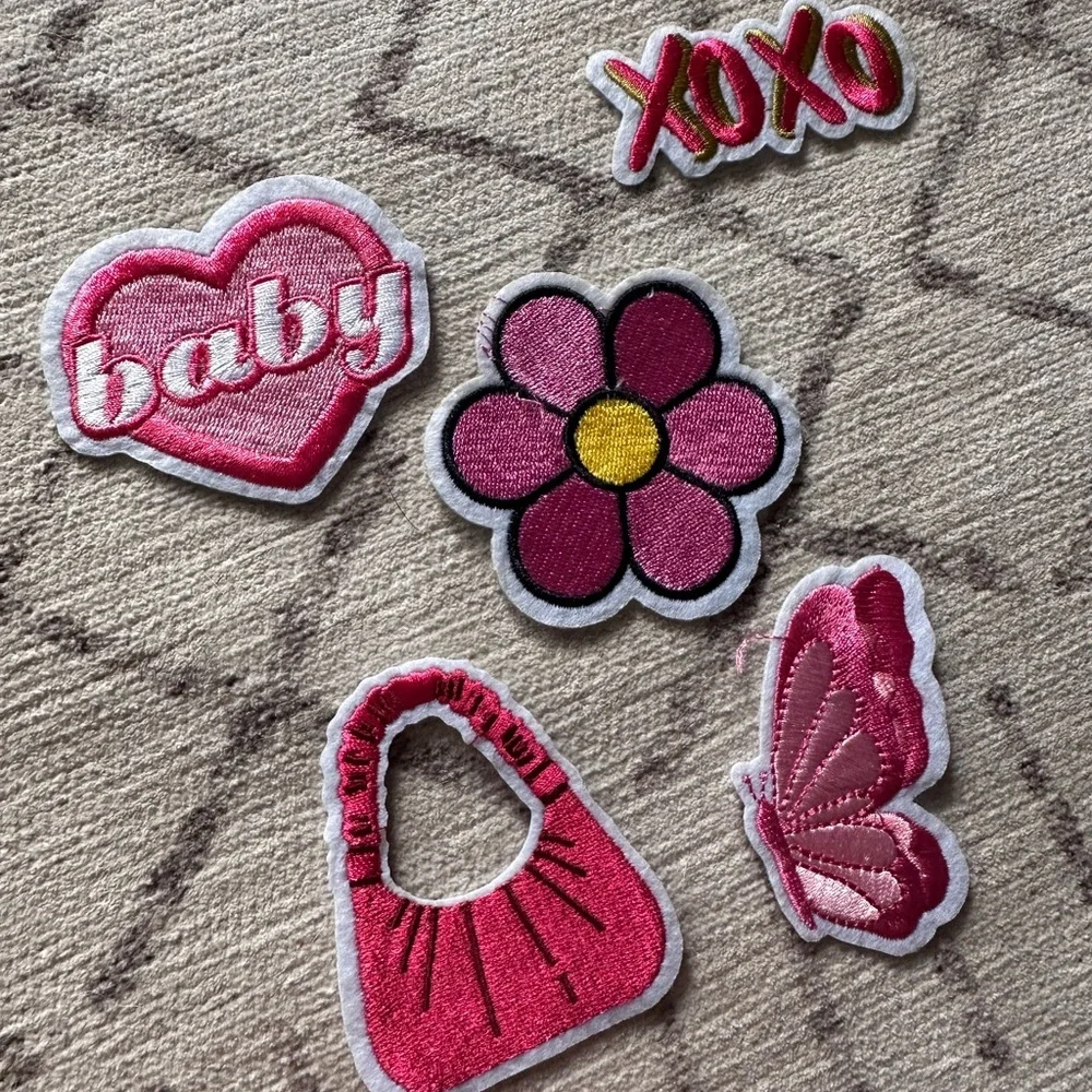 Iron on patches‎ set of 5 pink y2k girly